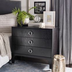 Black 3 drawer nightstand / accent chest - NEW