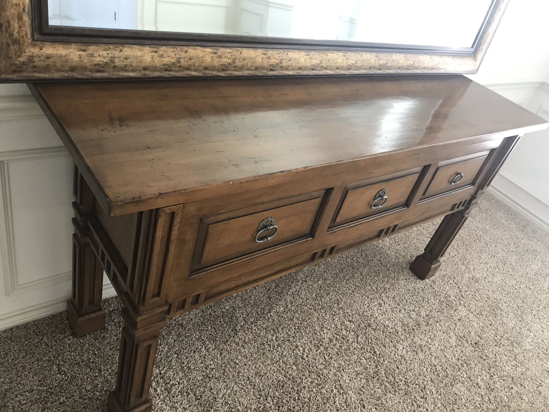 Beautiful Solid wooden console- must go!