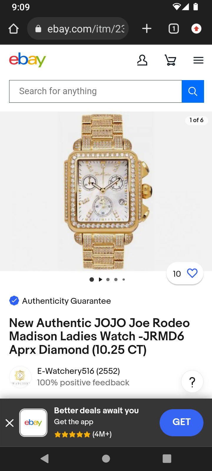 Joe Rodeo Madison Gold Plated Watch 