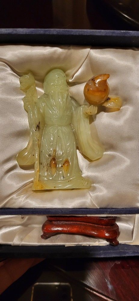 Chinese Jade Sculpture Longevity God