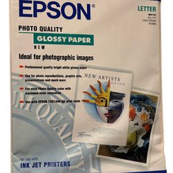 Epson Letter Photo Quality Glossy Paper 20 Sheets 8.5 X 11” NIP