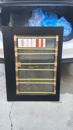 Stanbroil Fireplace Glass Cabinet-Style Door, Black Finish, Large, Decorative Fireplace Screen Door for Fireplace Accessories