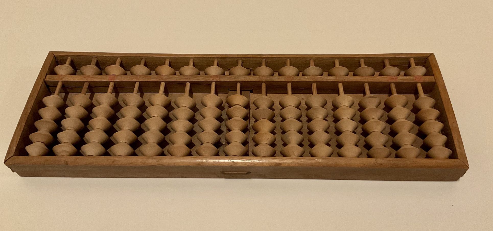 Antique Japanese Abacus with Carved Inscription on Back