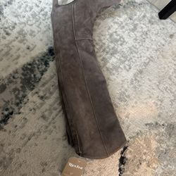 Theory Grey Suede Boots Size 6.5