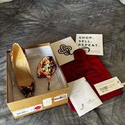 Christian Loubutin Floral Colored Pumps -used Like New