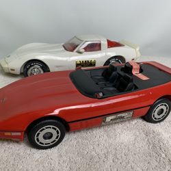 2 Ceramic Corvette liquor bottles Vintage Antique