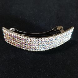 Rhinestones Snap Crystal Hair Clips Very Sturdy 4"×1" 