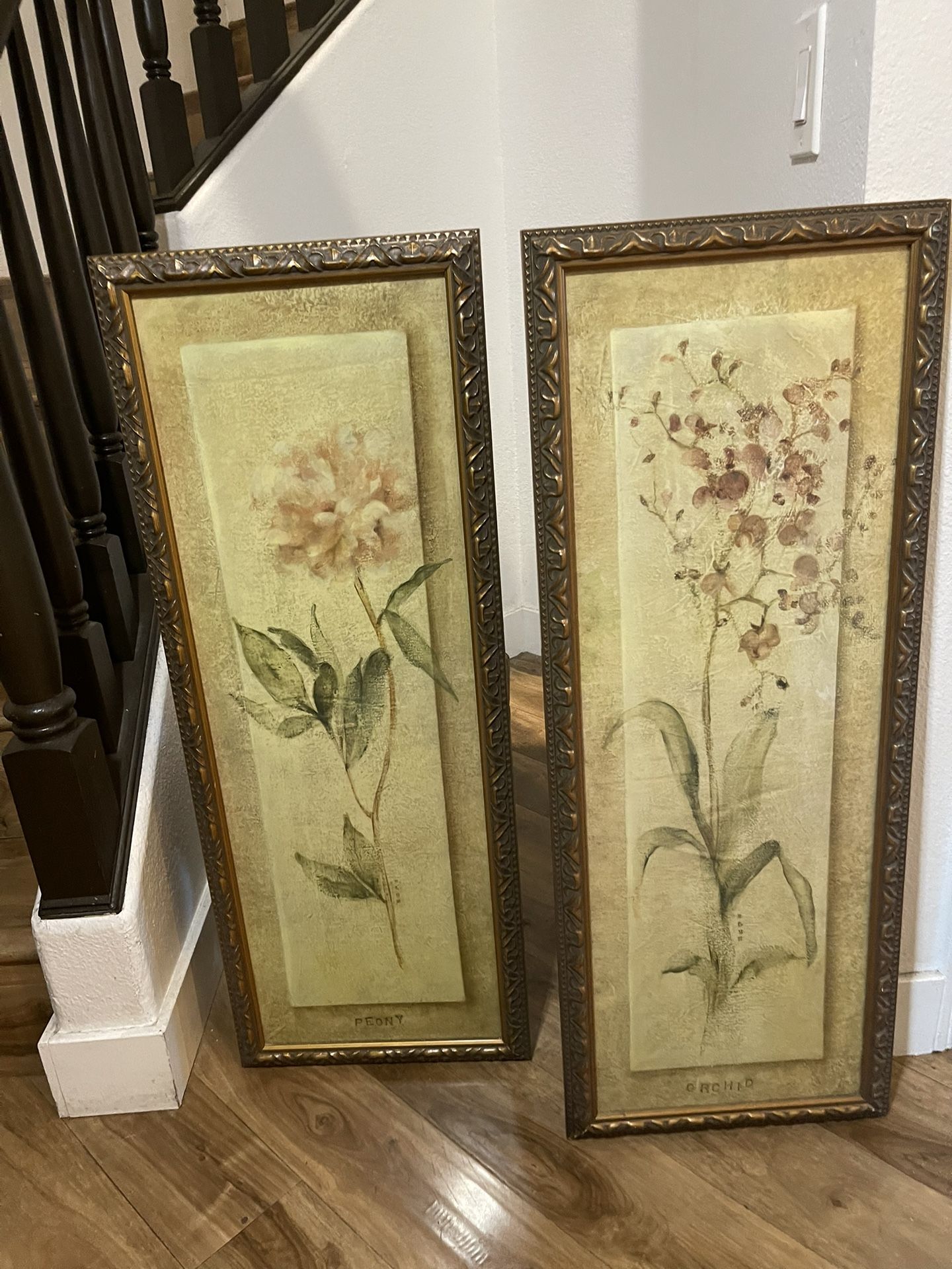 Framed Orchid & Peony Cedar Creek Collection 16"x40