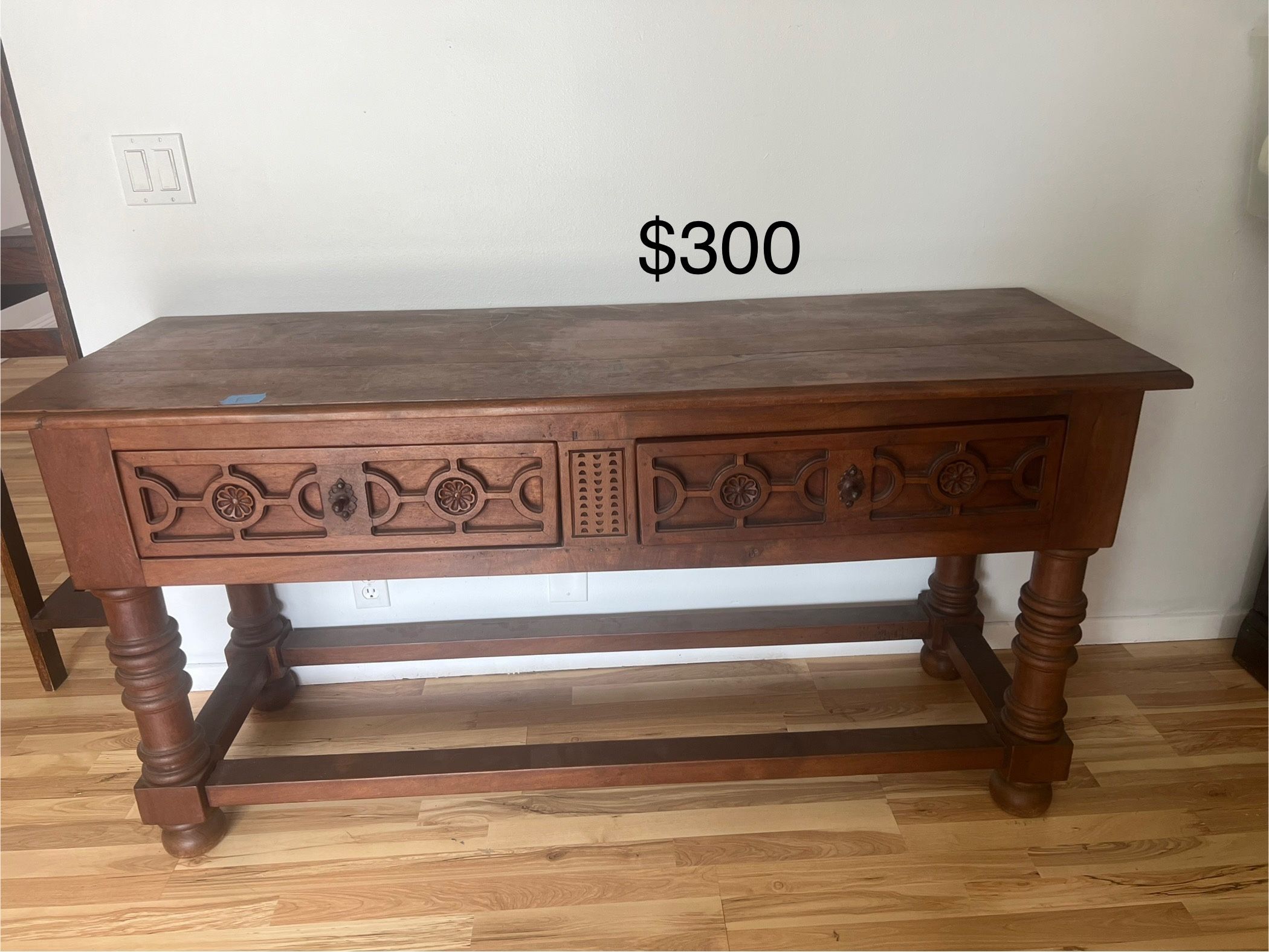Mesquite Console Table With Drawers