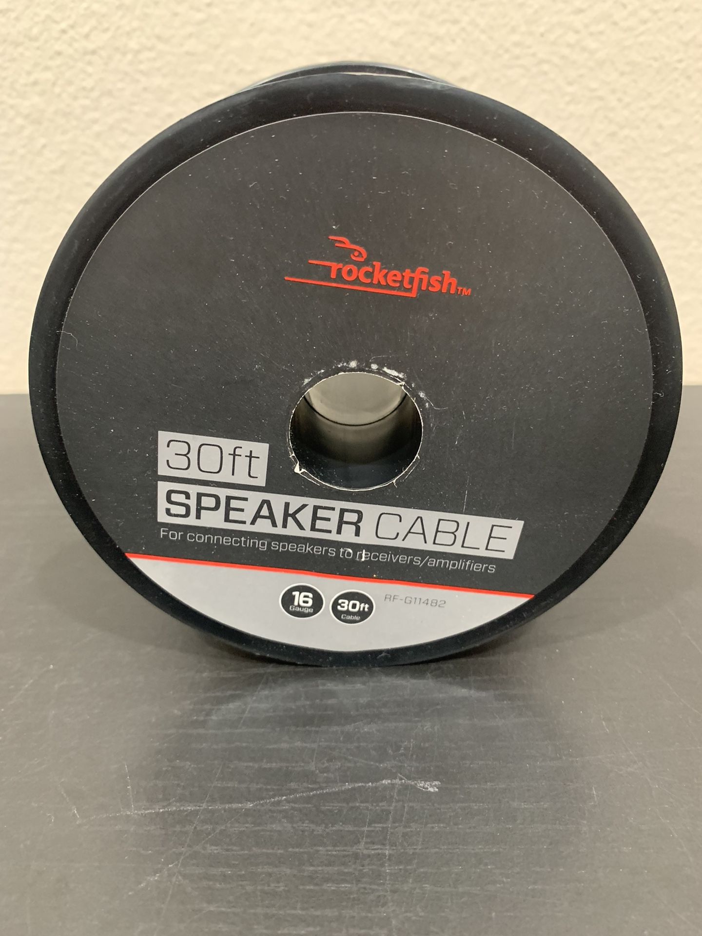 RocketFish 30' Speaker Cable 16 Gauge RF-G11482 Pure Copper Wire Spool