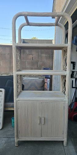 Whitewashed BAMBOO SHELF