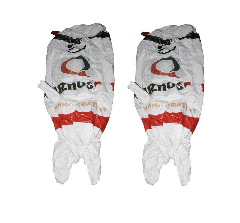 A pair of two (W) blow up QUIZNOS CUP costumes!