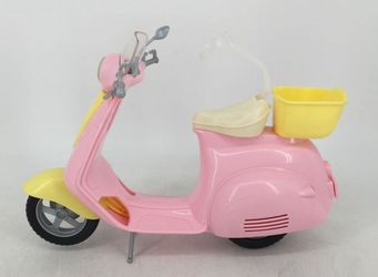 Barbie Pink Scooter with Yellow Basket Doll