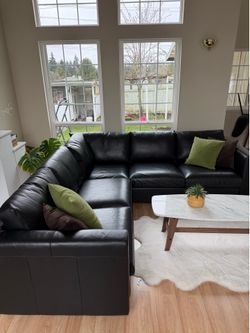 Real Leather Sectional Sofa couch | FREE DELIVERY