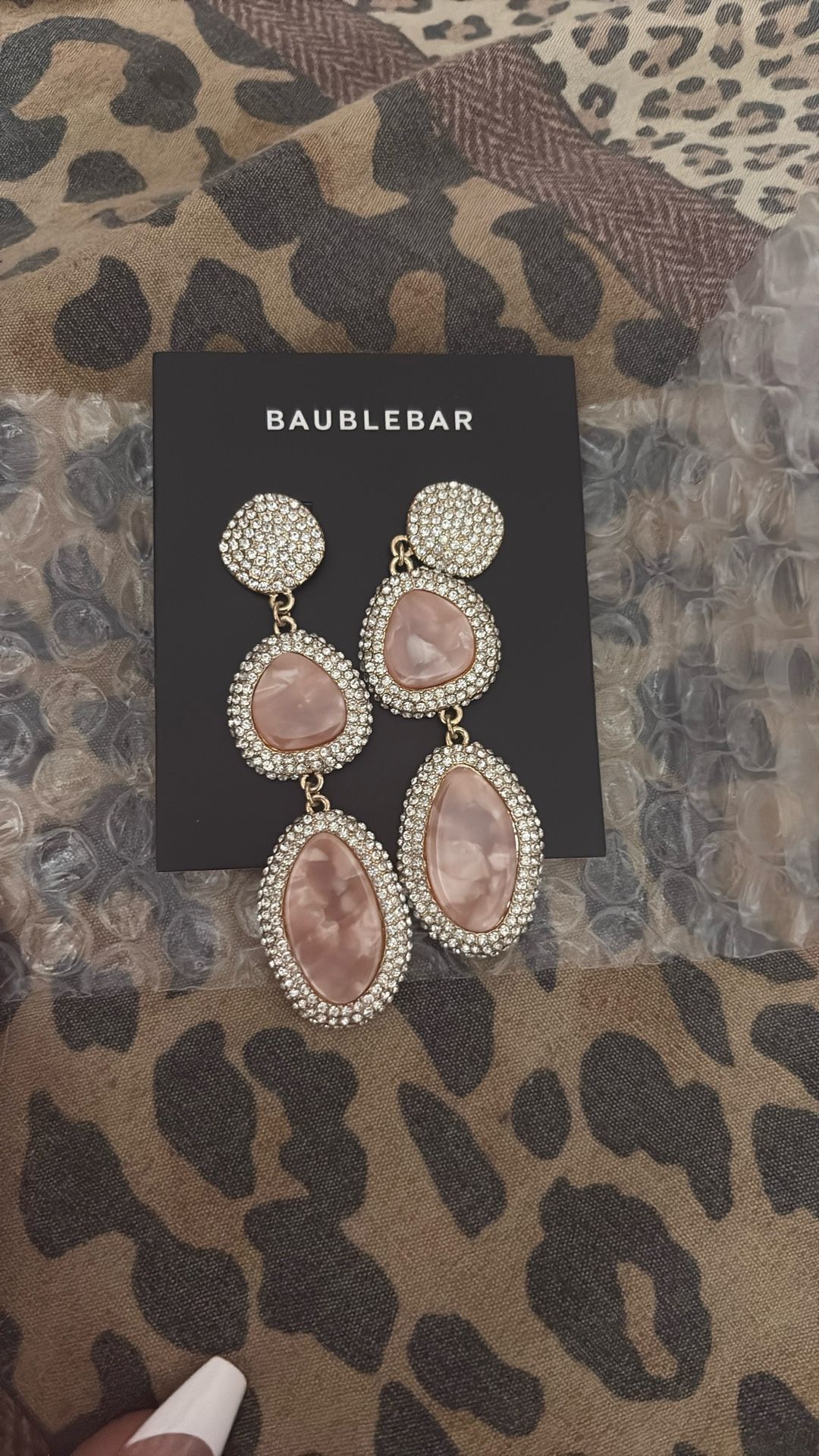 Baublebar NEW Pink Stone Hanging Earrings