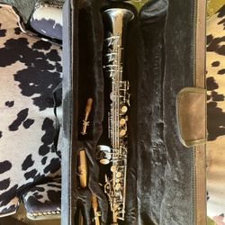 Silver Soprano Saxophone With Case