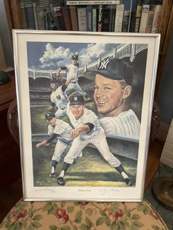 Signed Whitey Ford And Angelo Marino Lithograph #153/1500