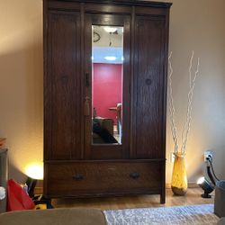 Antique Armoire Quarter Cut Walnut