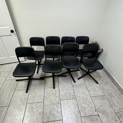 8 IKEA SMÄLLEN Swivel Chairs — Black — Like