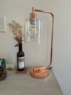 Rose gold industrial lamp