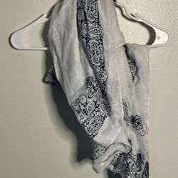 White, Blue Scarf