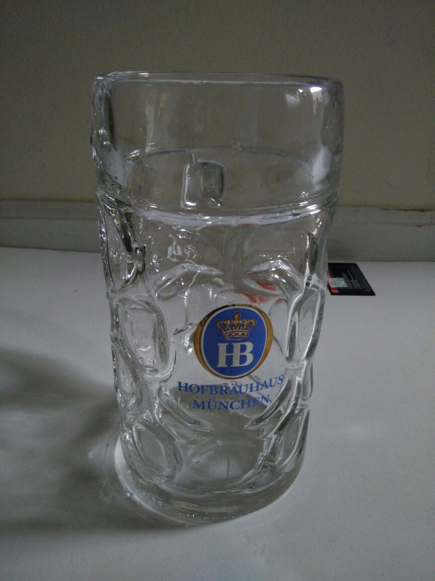 HOFBRAUHAUS (HB) MUNCHEN One Liter Dimpled German Beer Mug