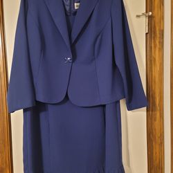 Navy Blue Dress & Jacket Set 