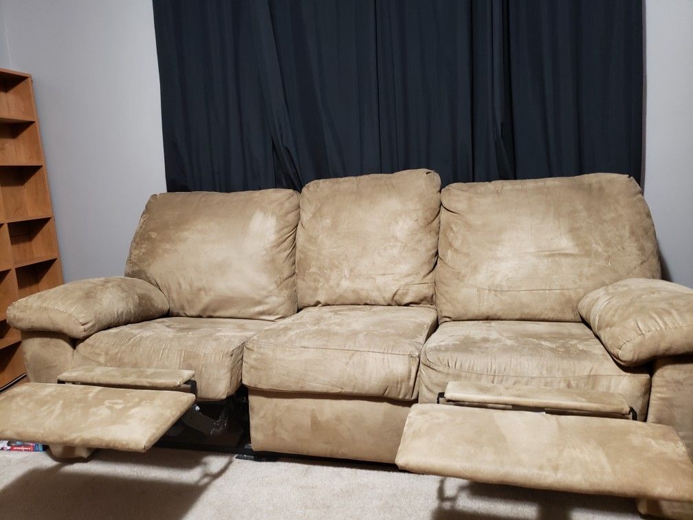 Brown reclining couch