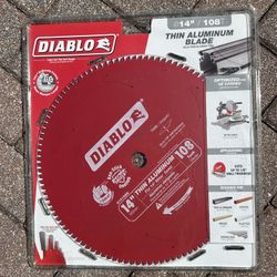 Diablo Thin Aluminum Blade. Diablo Thin Aluminum Blade. For 14" Miter Saw. Wet/Dry. 108 Teeth.