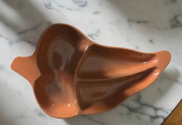 Terracotta Chili Pepper Shaped 3-Section Serving Dish