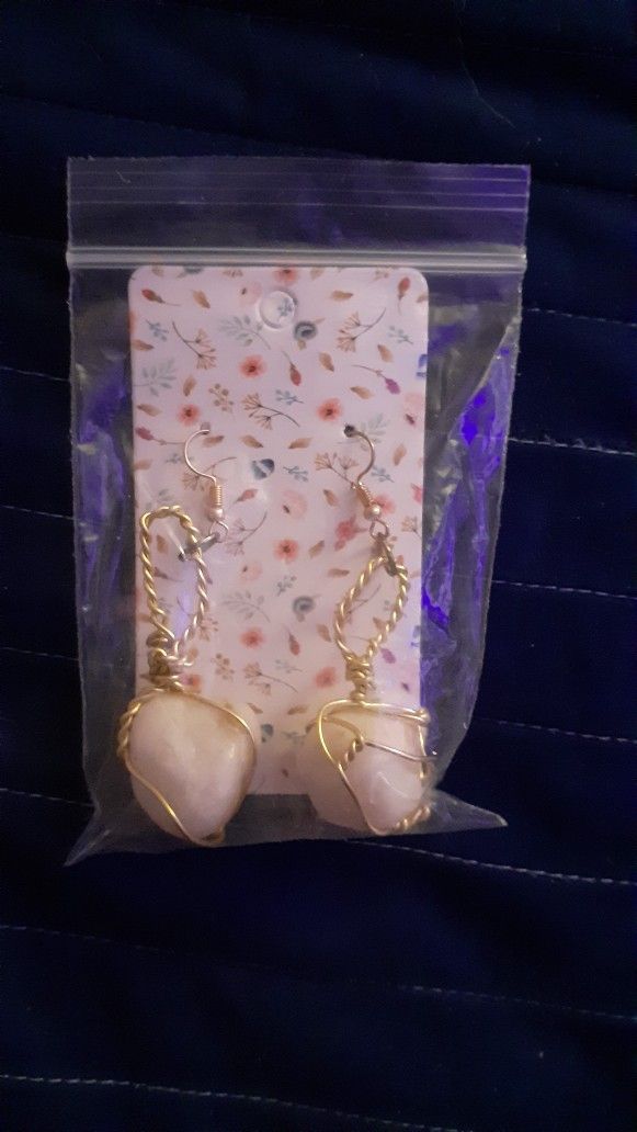 Rough Gemstone,moonstone Earrings sets 