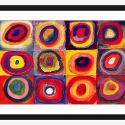 Framed Print - Squares With Concentric Circ, by Wassily Kandinsky