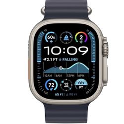 Rarely Used Apple Watch Ultra 2 [GPS + Cellular, 49mm] - Titanium Case with Blue Ocean Band,
