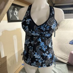 Blue/black Halter Top Med