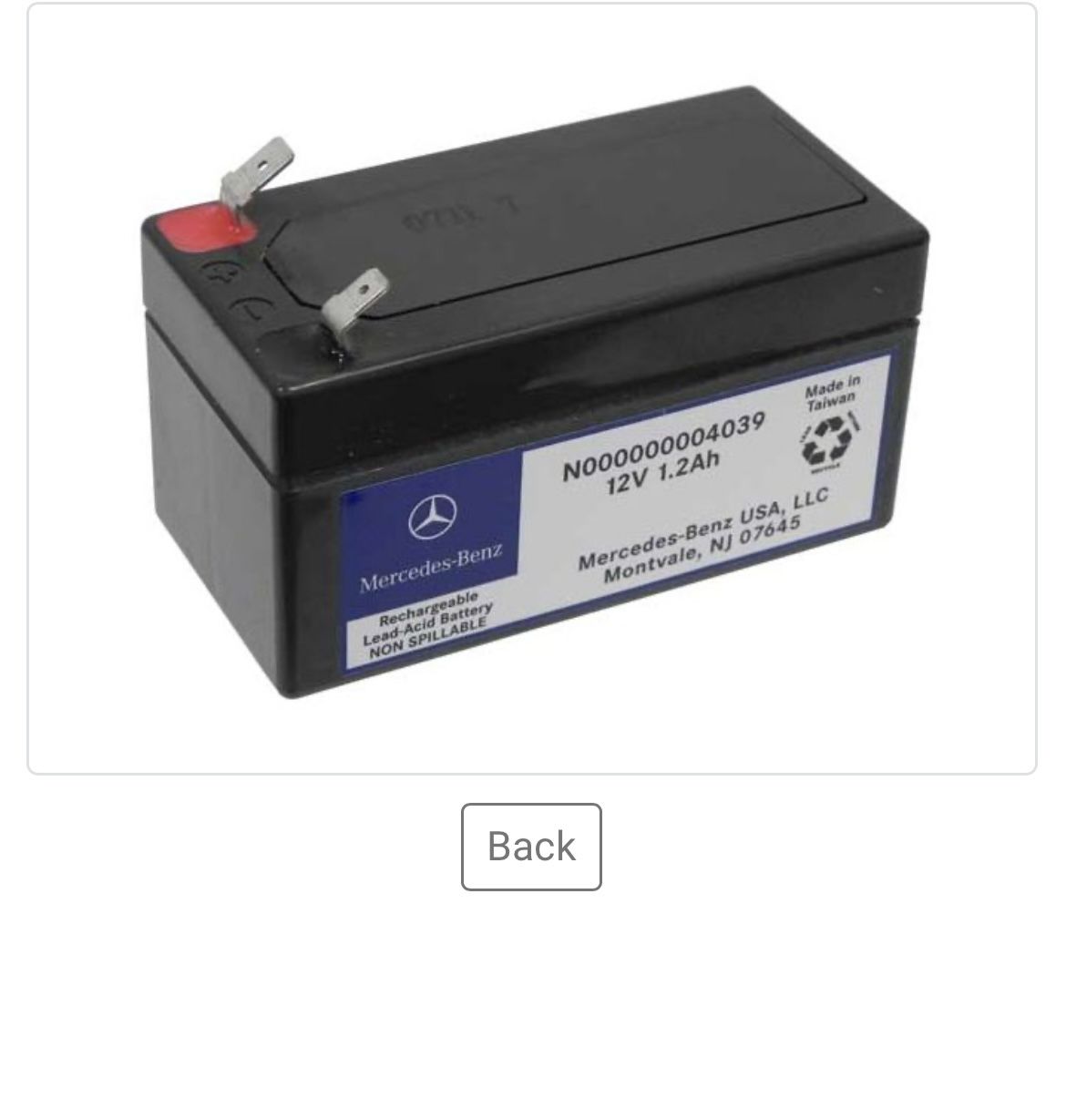 Mercedes Auxiliary Battery