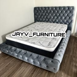 NEW QUEEN BED FRAME WITH MATTRESS