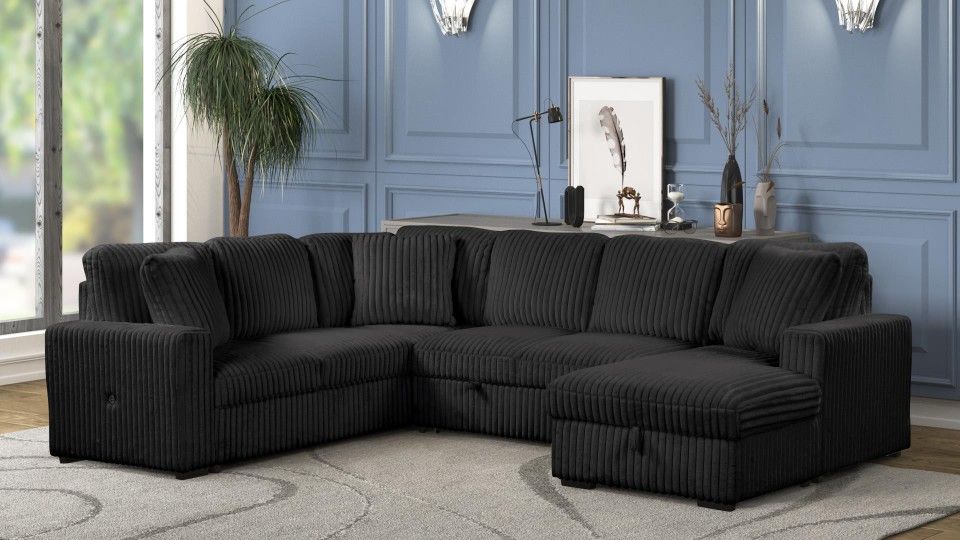 SECTIONAL SLEEPER WITH STORAGE NEW IN BOX 
