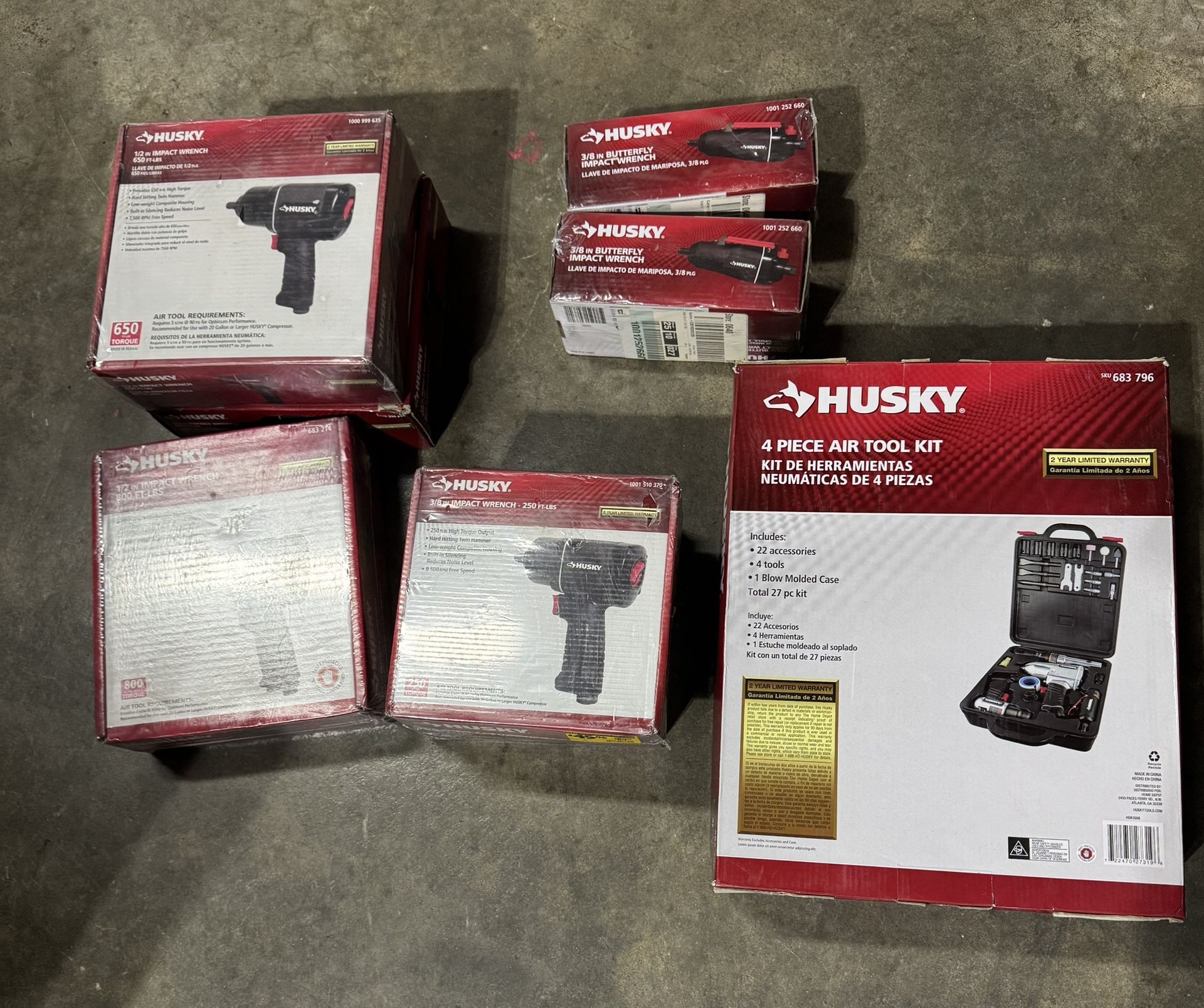 Husky Impact Wrench Pneumatic Various