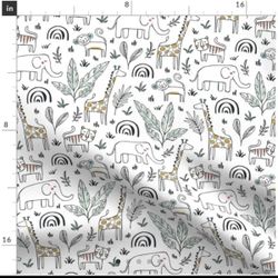 New Nursery  Sleepy animal Print Fabric