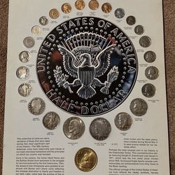 UNITED STATES 20th Century Coins Set 25 Coins Dates From 1(contact info removed) NO FRAME