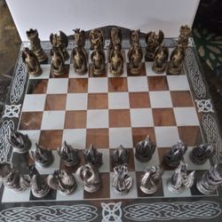 Chess Set  Nemesis Now Kingdom Of The Dragon 