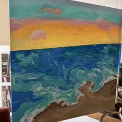 Abstract Oil On Canvas 36 X 36