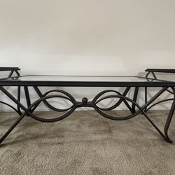 Glass Coffee Table and 2 End Tables 