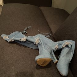 Women Boots (denim Distressed) 