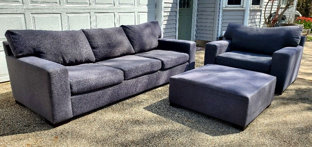 Large Couch And Loveseat And Ottoman Better By Design Brand Gray Color 