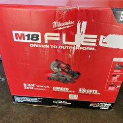 Milwaukee M18 FUEL 18V 10 in. Lithium-Ion Brushless Cordless Dual Bevel Sliding Compound Miter Saw Kit with One 8.0 Ah Battery