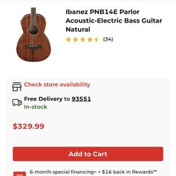 Ibanez PNB14E Parlor Acoustic-Electric Bass 