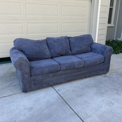 Blue Microfiber 3-Seater Couch - $140