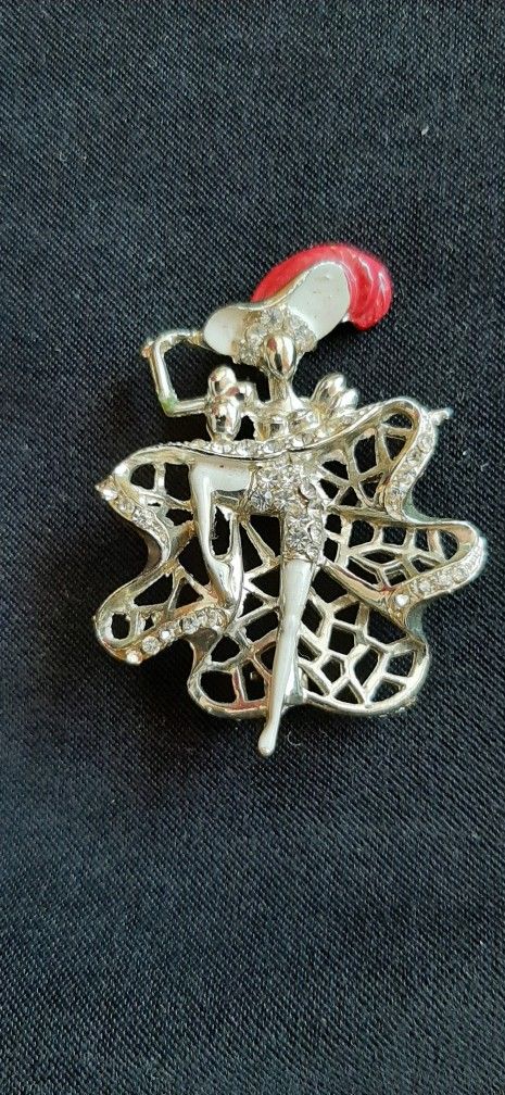 Mardi Gras Can-Can Dancing Girl Brooch