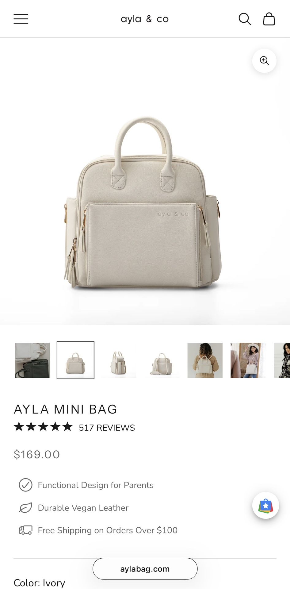 Ayla & Co Mini Bag - Diaper Bag/Backpack